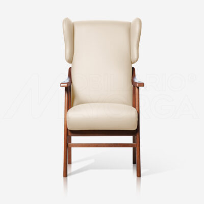 Sillón orejero Dublín tapizado en polipiel